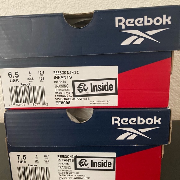 SALE NEW REEBOK INFANTS TODDLER NANO X SNEAKERS 7.5 6.5 GIRLS BOYS SHOES EF8095 - Picture 5 of 6